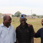 Oupa Mathebula 15 years after his first operation – flanked by Nduna Nabod Mathonsi of the Seville B Community and Deppa Mathonsi who originally alerted us to Oupa’s plight.
